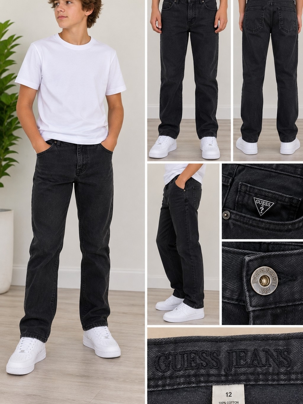 GUESS Boys' Navy Straight-Leg Jeans